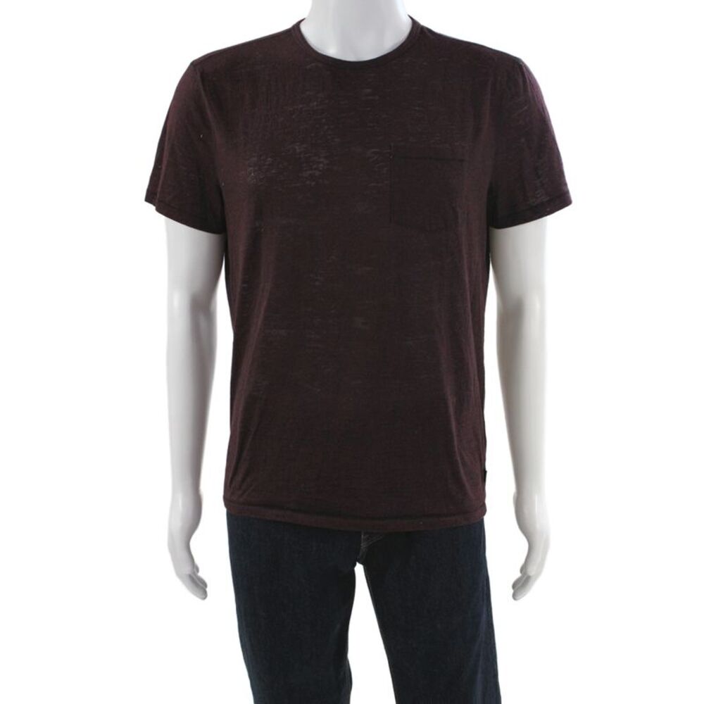 John Varvatos Star USA Mens Basic Brown Crew Neck Short Sleeve T-Shirt Size M
